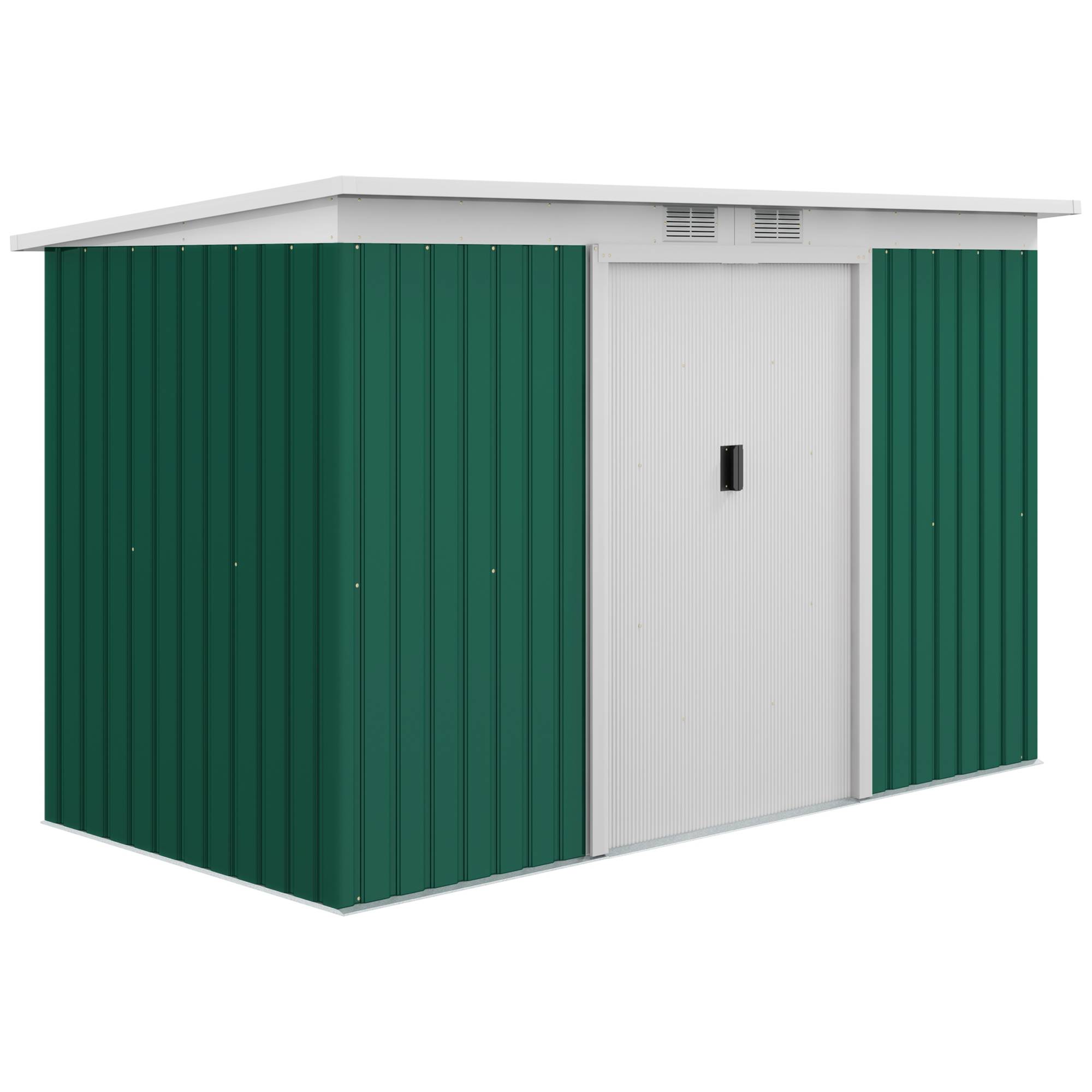 ComfortXL - Abri de jardin acier galvanisé extérieur stockage outils 280x130x172cm vert foncé - ComfortXL Outdoor Living - Image 2