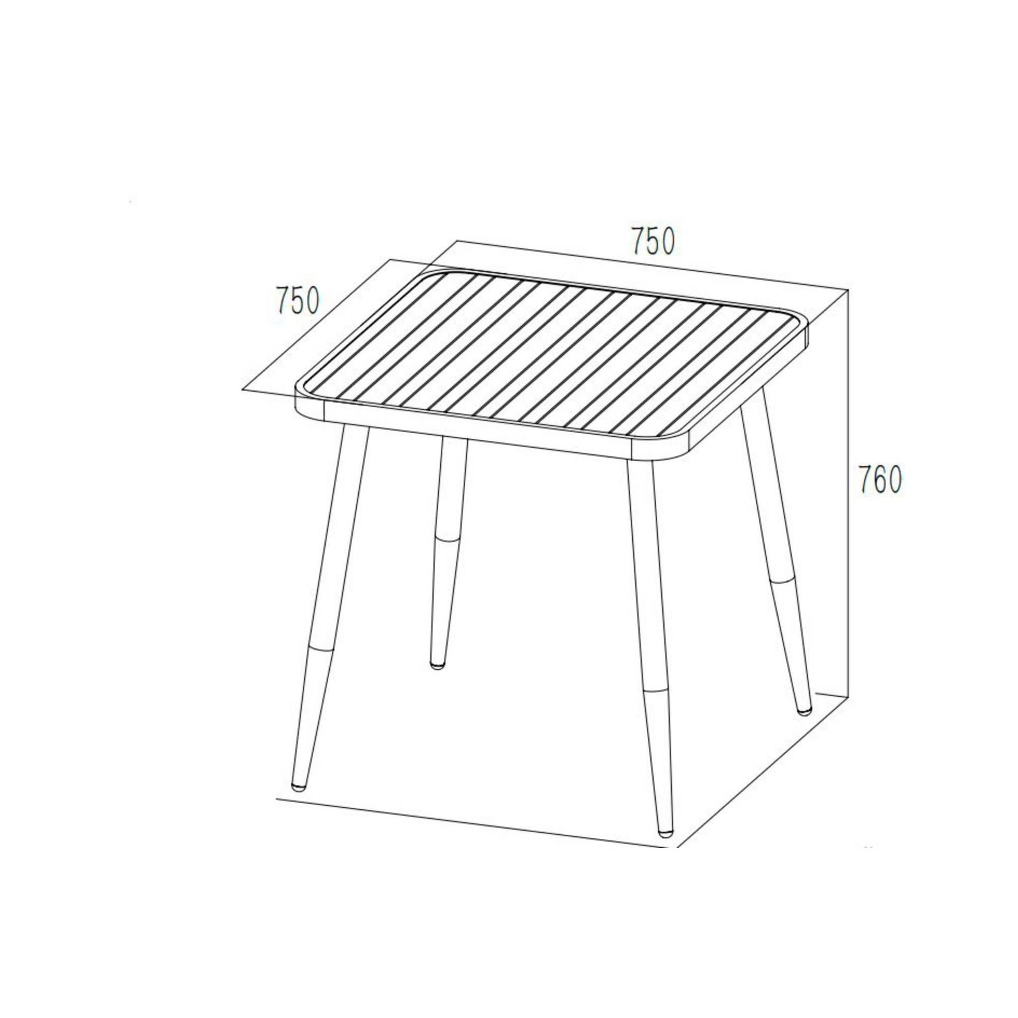 Autre - Table de jardin carrée en aluminium L75 - COQUELICOT - Imagen 4