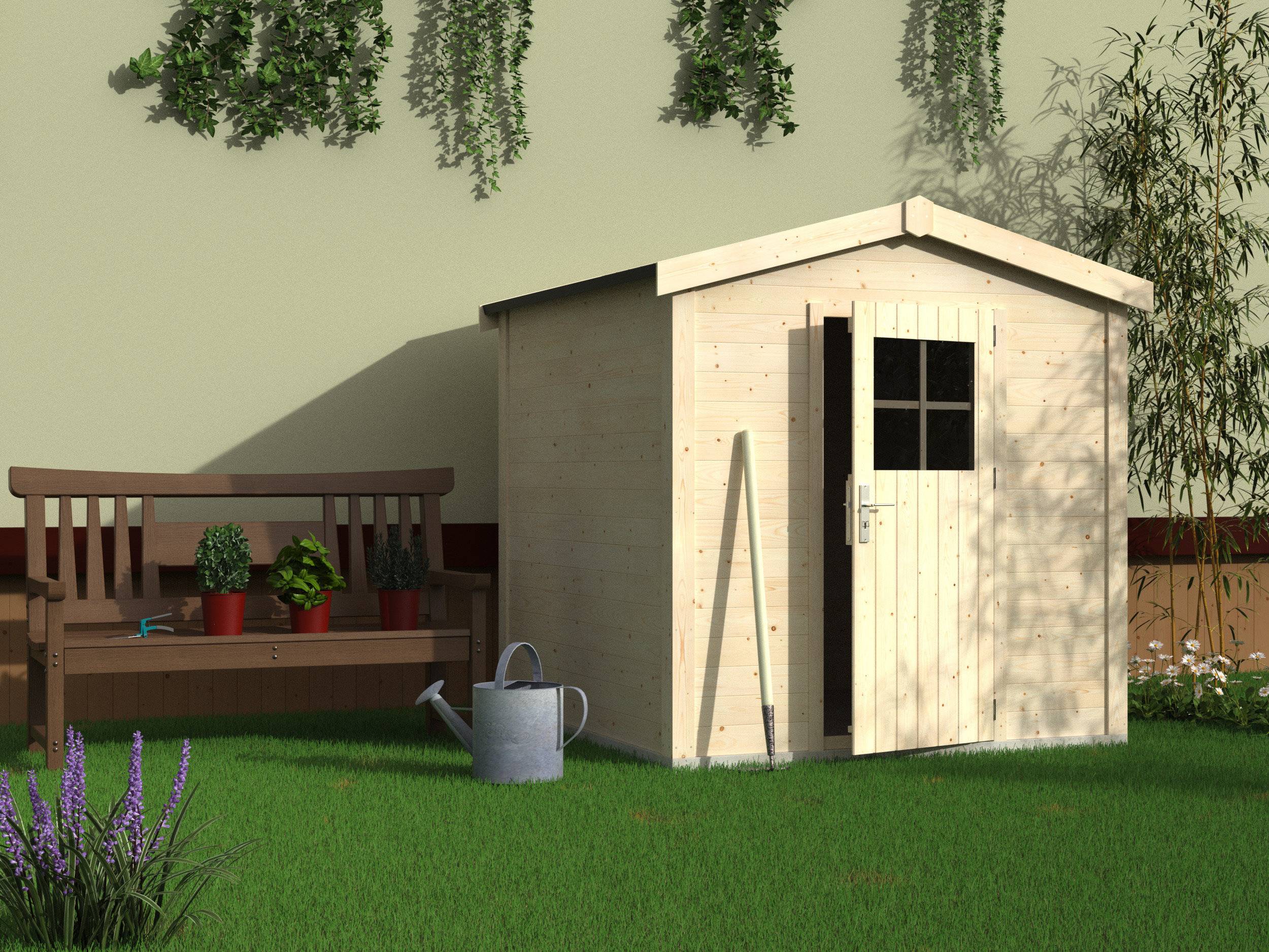 Decor et Jardin - ABRI DE JARDIN BOIS TISON - 3,80 m² - Ep : 19 mm - 2,00x2,00 - Couleur : naturel - Décor et Jardin - Image 2