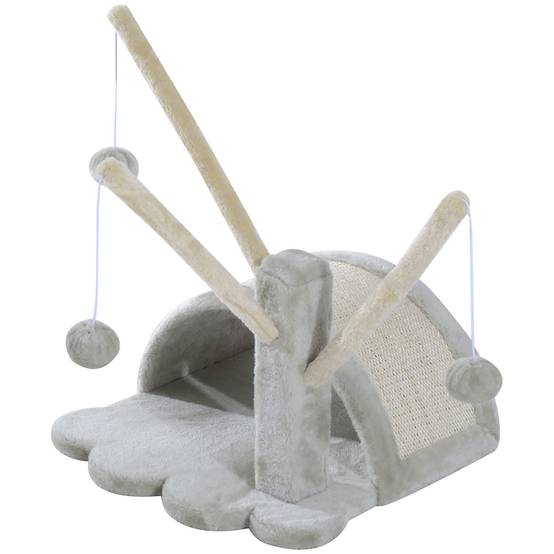 Arbre à chat sisal et peluche gris clair 38 x 38 x 40 cm - PANGIVO - Image 2