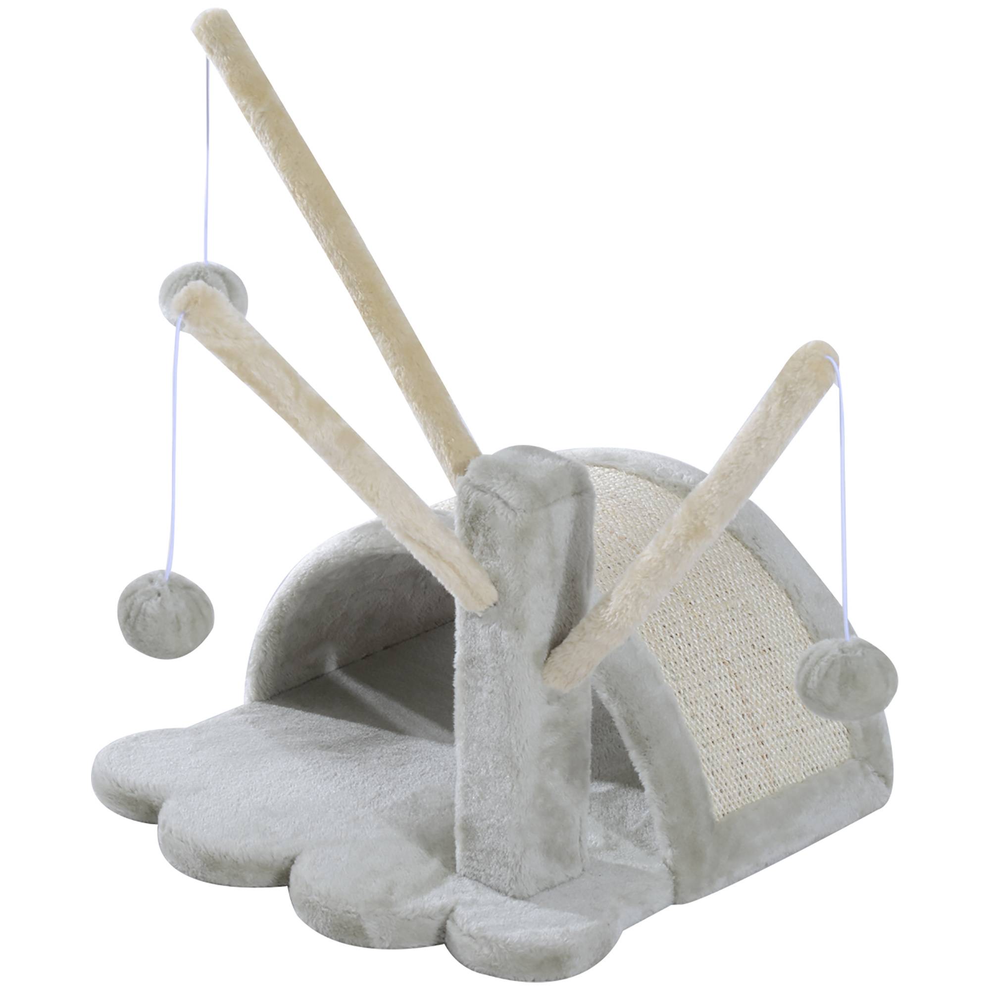 Arbre à chat sisal et peluche gris clair 38 x 38 x 40 cm - PANGIVO - Image 2