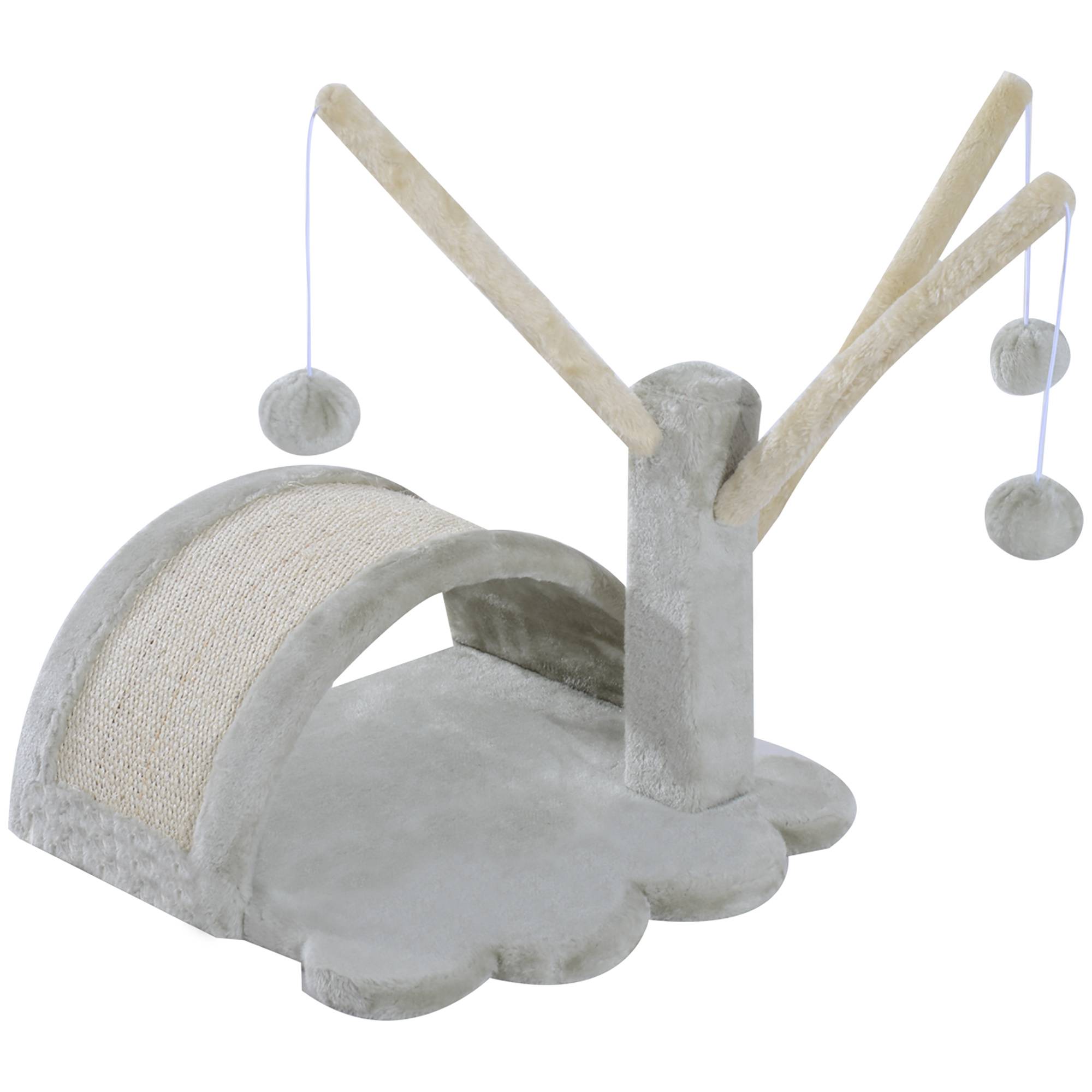 Arbre à chat sisal et peluche gris clair 38 x 38 x 40 cm - PANGIVO - Image 1