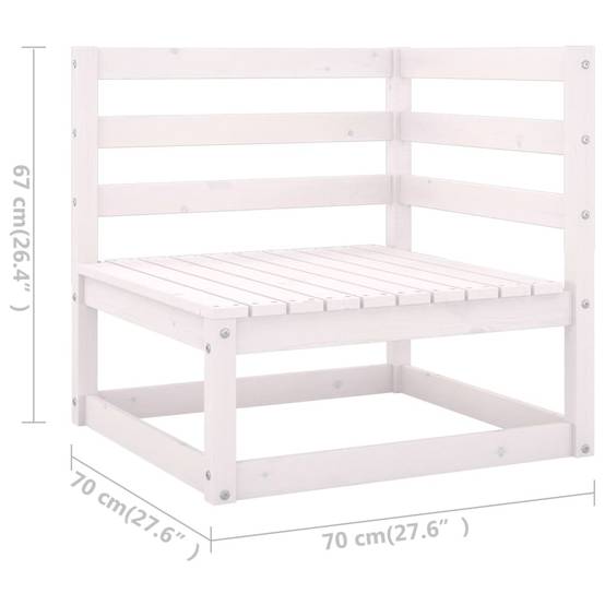 Ensemble Salon de Jardin en Bois Blanc 4pcs, Canapé Modulable avec Repose-Pieds, Pin Massif et Coussins Épais – ComfortXL Outdoor Living - Image 8