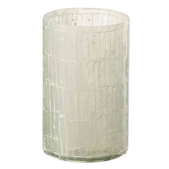Vase Design en Verre "Mosaïque" 20cm Gris Clair