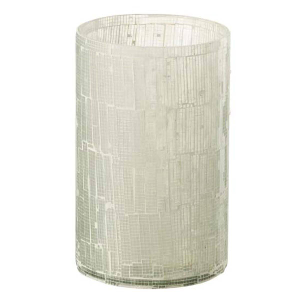 Vase Design en Verre "Mosaïque" 20cm Gris Clair