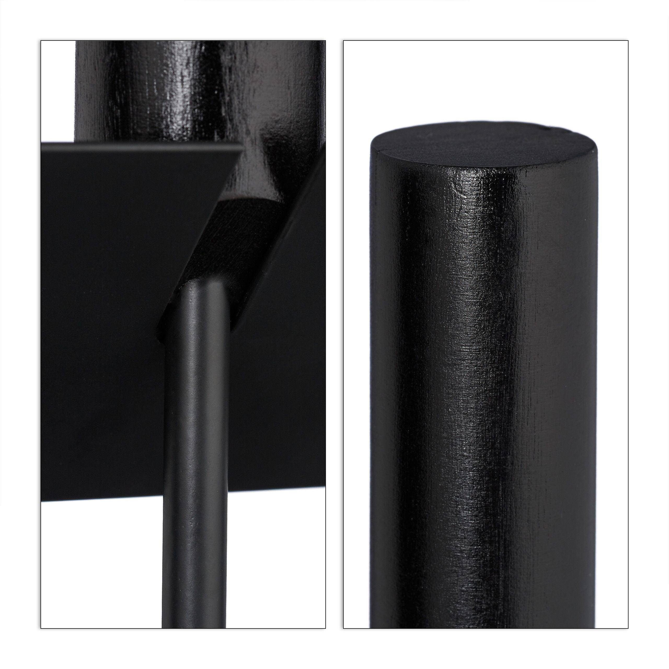 Helloshop26 - Ensemble serviteur de cheminée 5 pièces acier accessoire pelle balai support tisonnier pince vintage noir bois - Imagen 4