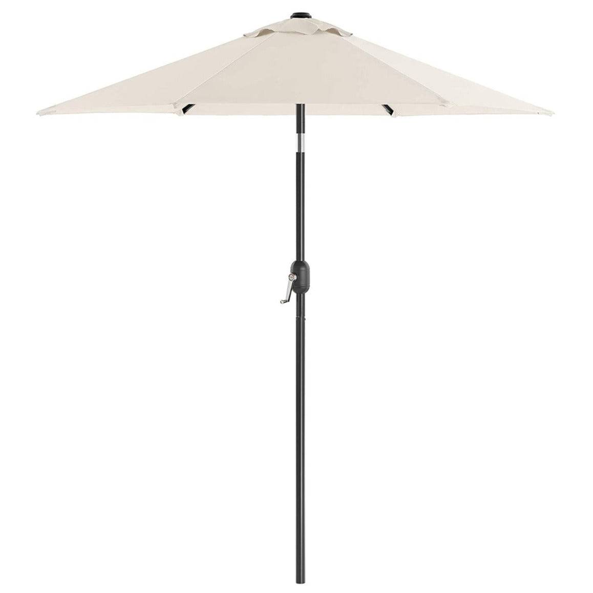 Helloshop26 - Parasol de jardin 2 m ombrelle mât et baleines en métal inclinable socle non inclus pour jardin balcon terrasse extérieur piscine plage beige - Imagen 1