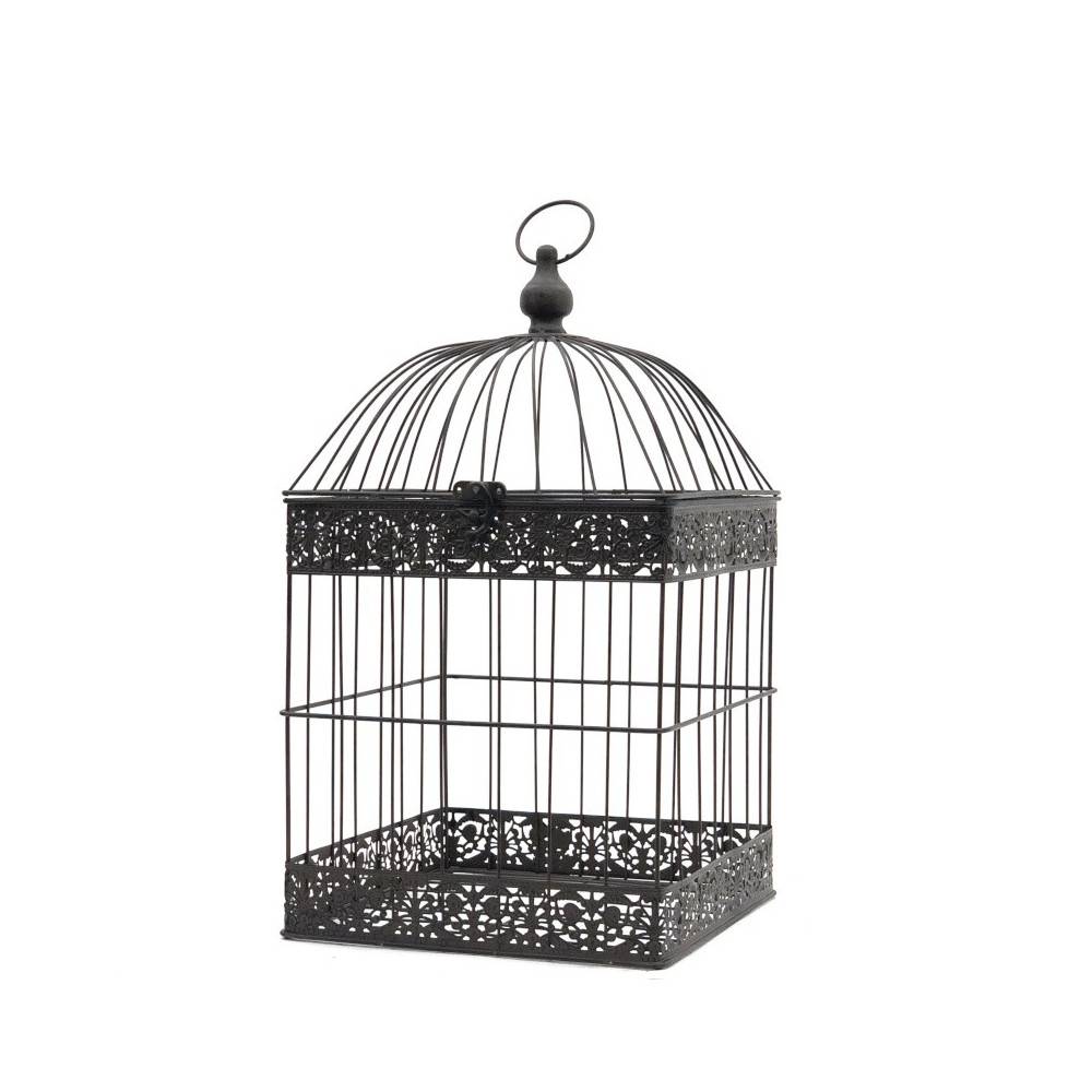 Cage à oiseaux bougeoir en métal marron 51 x 27 x 28 cm Chemin de campagne - Imagen 1