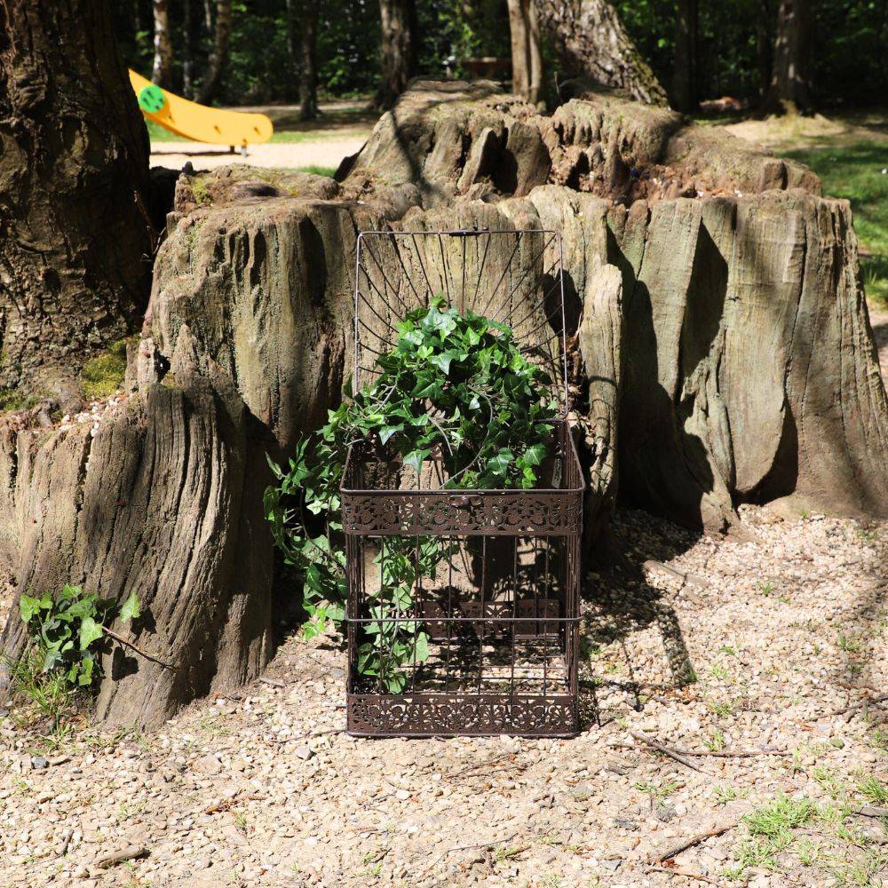 Cage à oiseaux bougeoir en métal marron 51 x 27 x 28 cm Chemin de campagne - Imagen 3