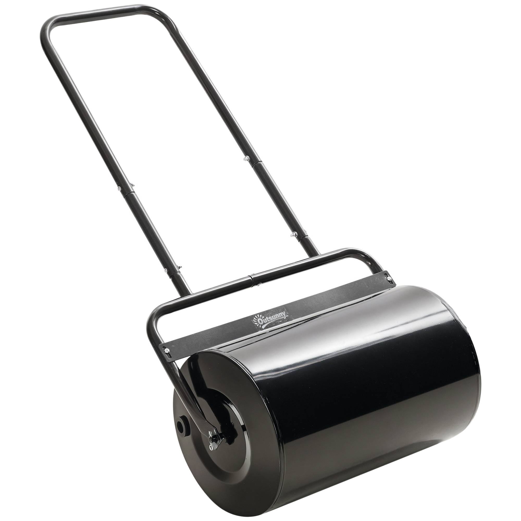 ComfortXL - Rouleau à gazon en acier 38 L Ø32 cm noir pour pelouse nivellement réglable jardin poignée en U jusqu’à 62 kg - Image 10