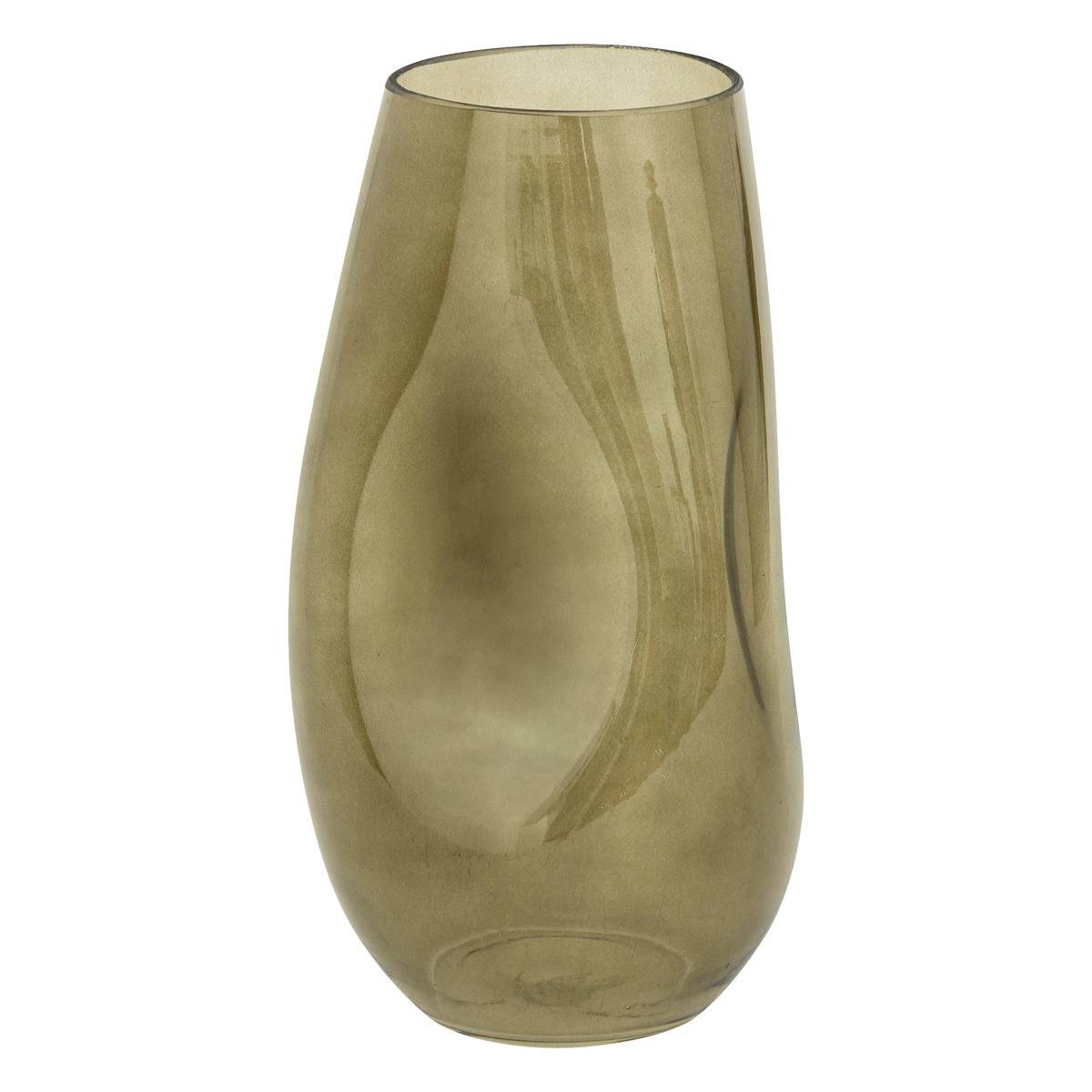 Atmosphera - Vase forme moderne en verre Kaki H 28 cm - Imagen 1