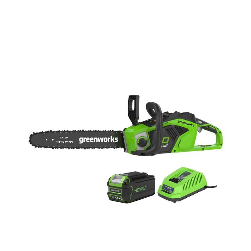 Greenworks - Tronçonneuse Brushless 35cm 40V GREENWORKS - Batterie 4.0 Ah - Chargeur - GD40CS15K4 - Image 1