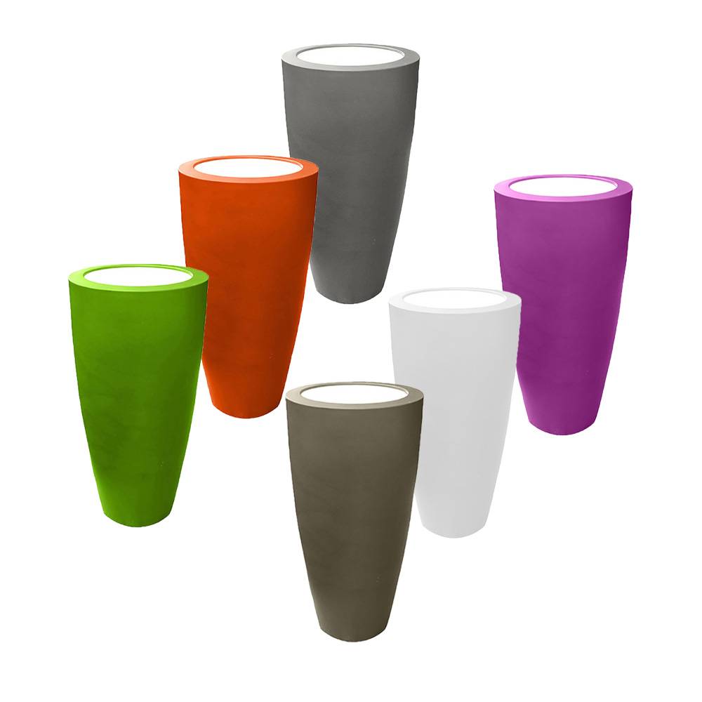 Pot conique design 3-en-1-table plexiglass-lot de 6 : jardinière, mange-debout et bac à glaçons-plast'up - Imagen 2