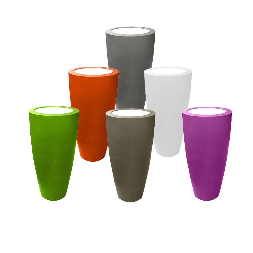 Pot conique design 3-en-1-table plexiglass-lot de 6 : jardinière, mange-debout et bac à glaçons-plast'up - Imagen 1