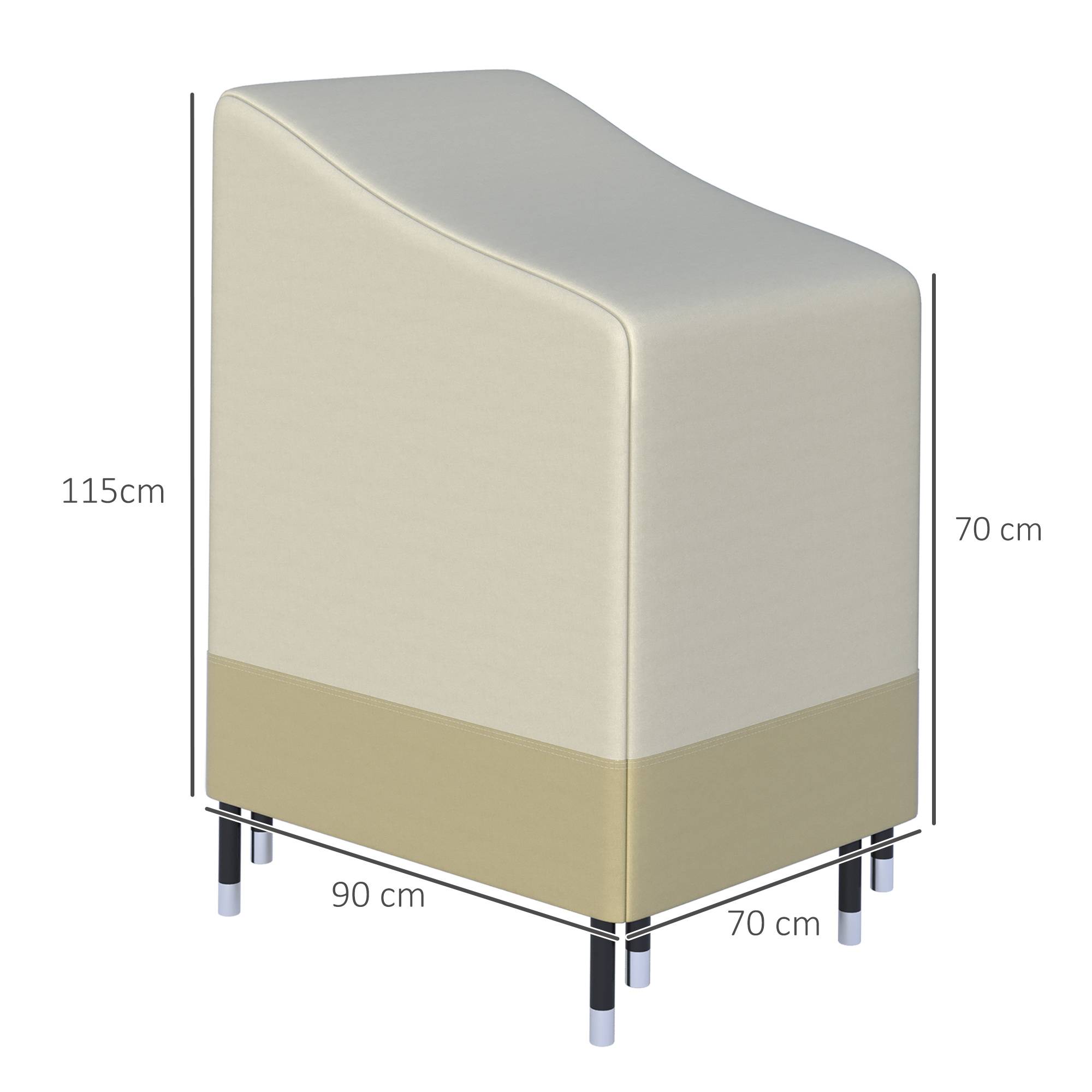 Outsunny - Housse de Protection pour Chaises de Jardin Empilables 90x70x115cm Bâche Étanche Oxford 600D Haute Densité Beige Café - Outsunny - Image 3