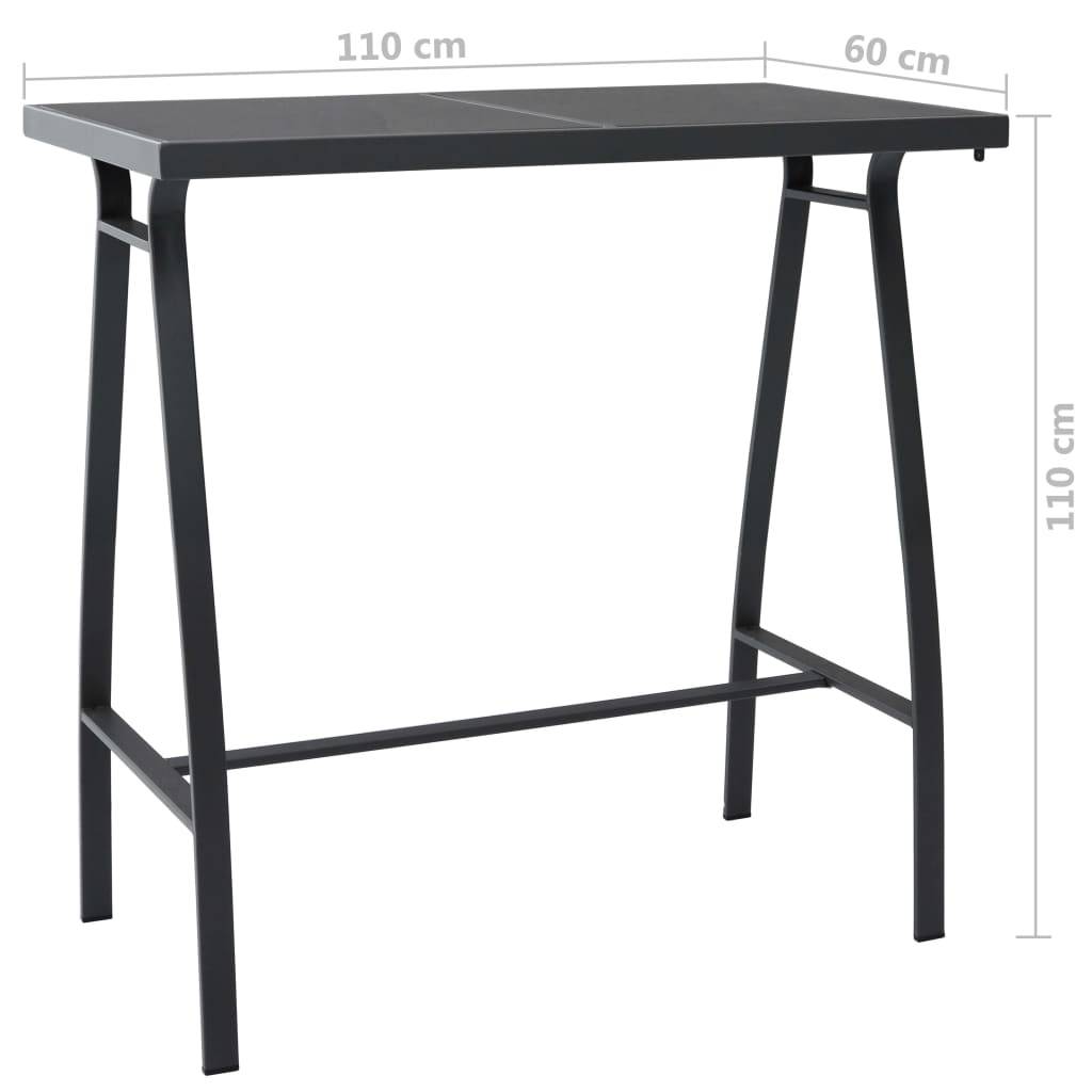 Helloshop26 - Ensemble de bar de jardin 7 pièces noir et gris - Imagen 5