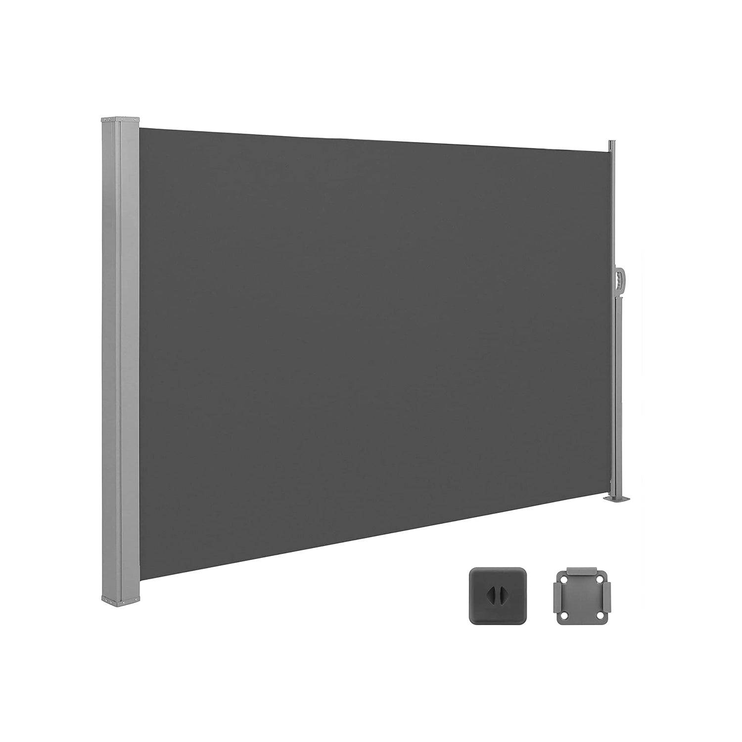 Helloshop26 - Store latéral 180 x 450 cm (h x l) brise-vue rétractable pare-soleil pour balcon terrasse jardin gris anthracite - Imagen 1