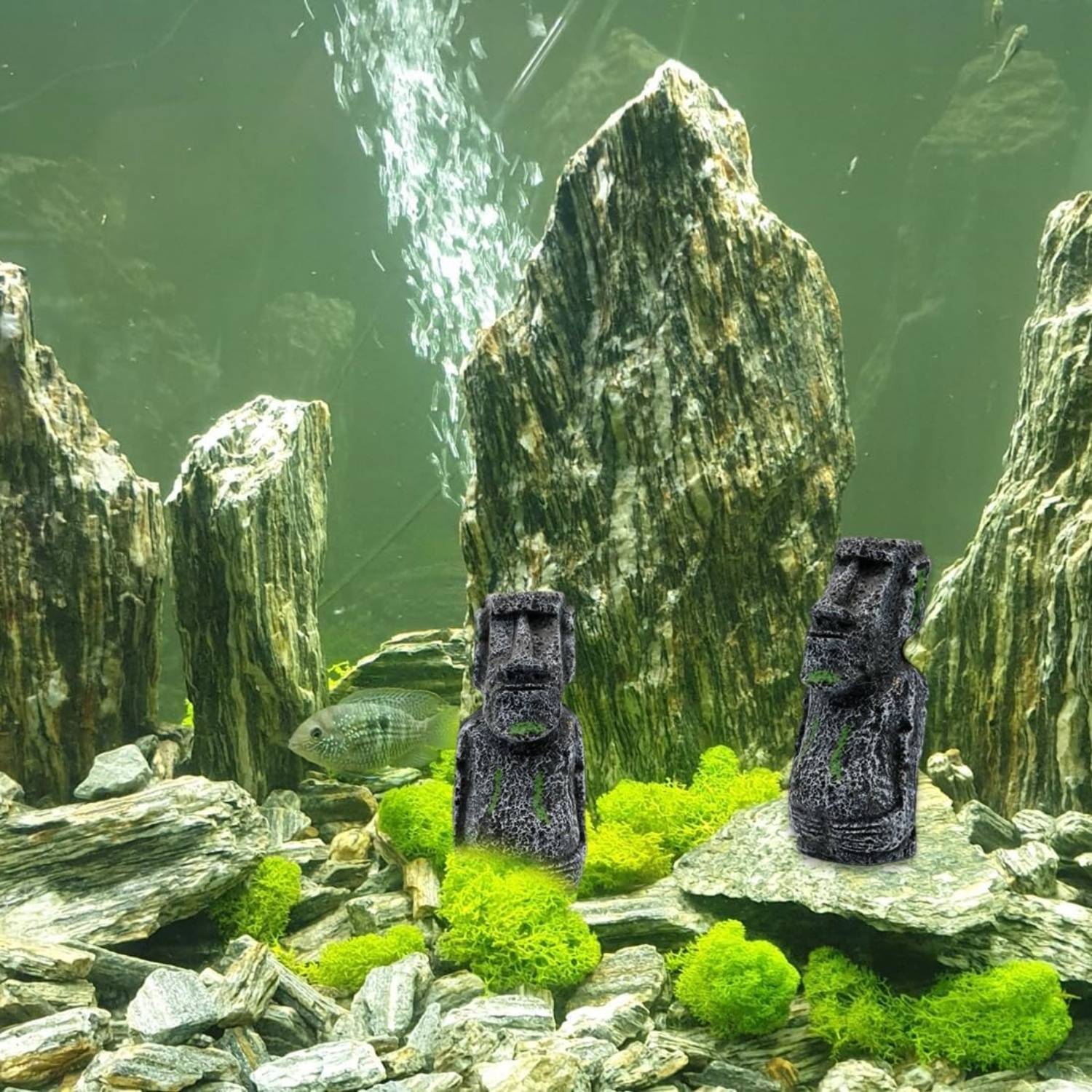 2 Têtes de l'Île de Pâques pour Aquarium & Décoration DtopbuyAge - Image 4
