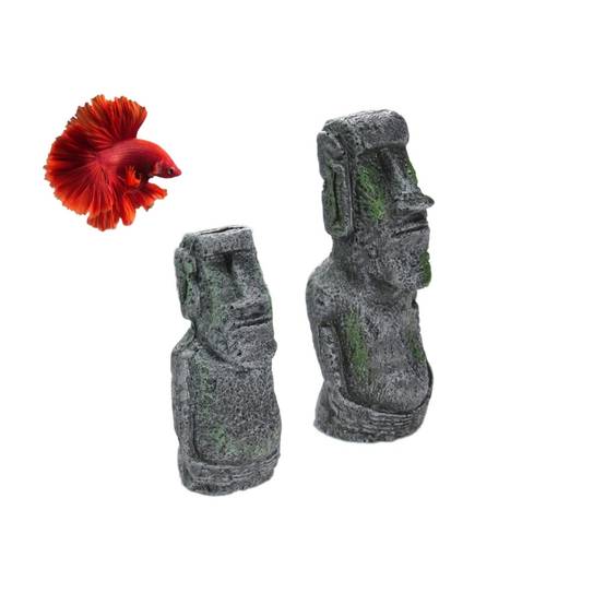 2 Têtes de l'Île de Pâques pour Aquarium & Décoration DtopbuyAge - Image 1
