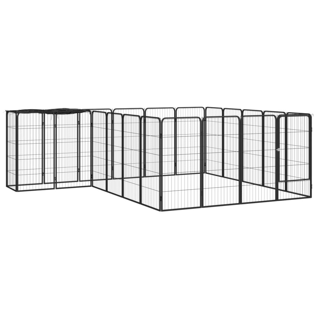 Vidaxl - Parc pour chien 22panneaux Noir 50x100cm Acier enduit de poudre vidaXL 3115951 - Imagen 1