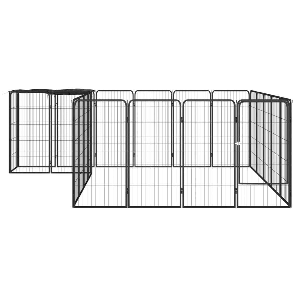 Vidaxl - Parc pour chien 22panneaux Noir 50x100cm Acier enduit de poudre vidaXL 3115951 - Imagen 2