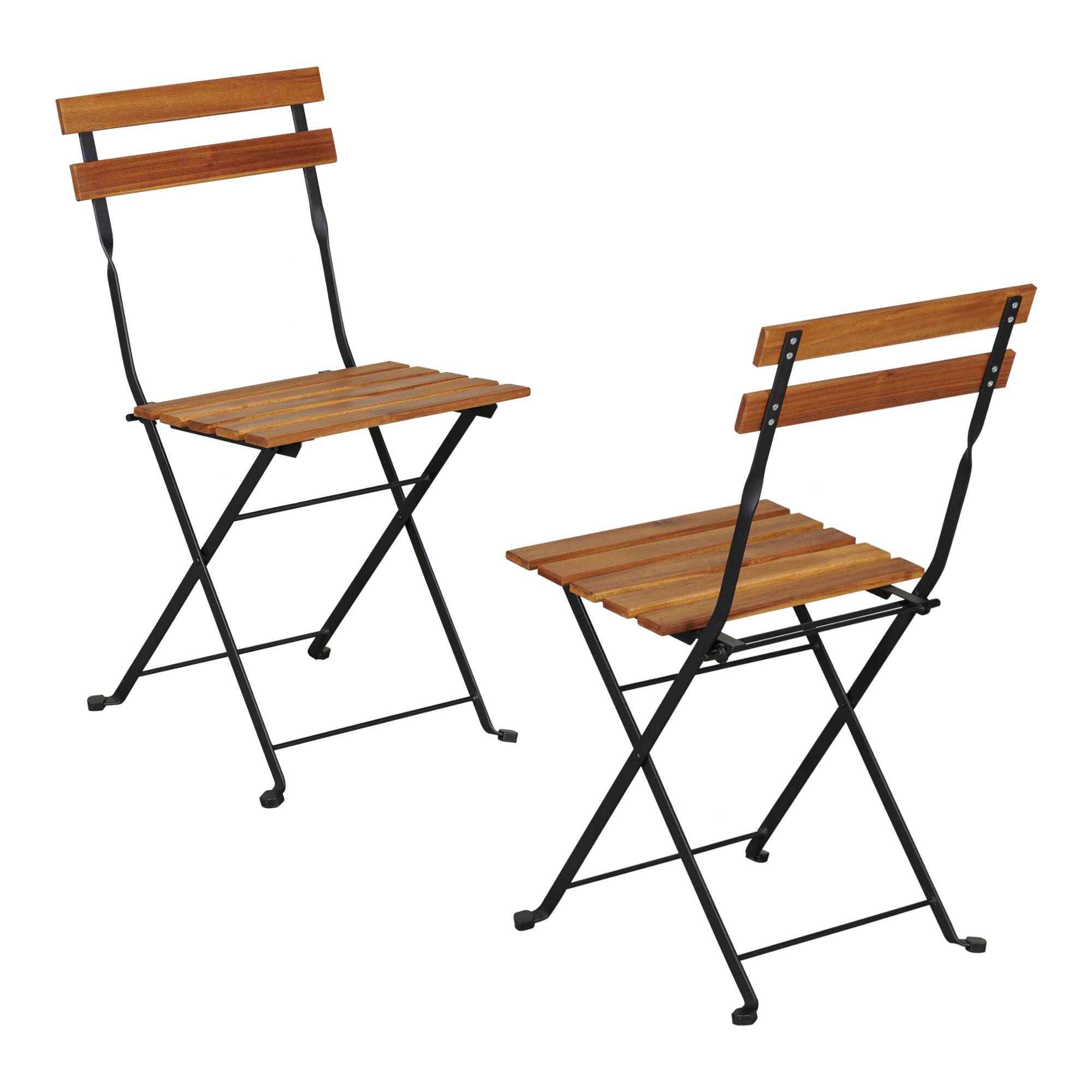 Casa.Pro - Salon de jardin 5 pièces Bovino avec table et 4 chaises pliantes noir naturel casa.pro - Imagen 7