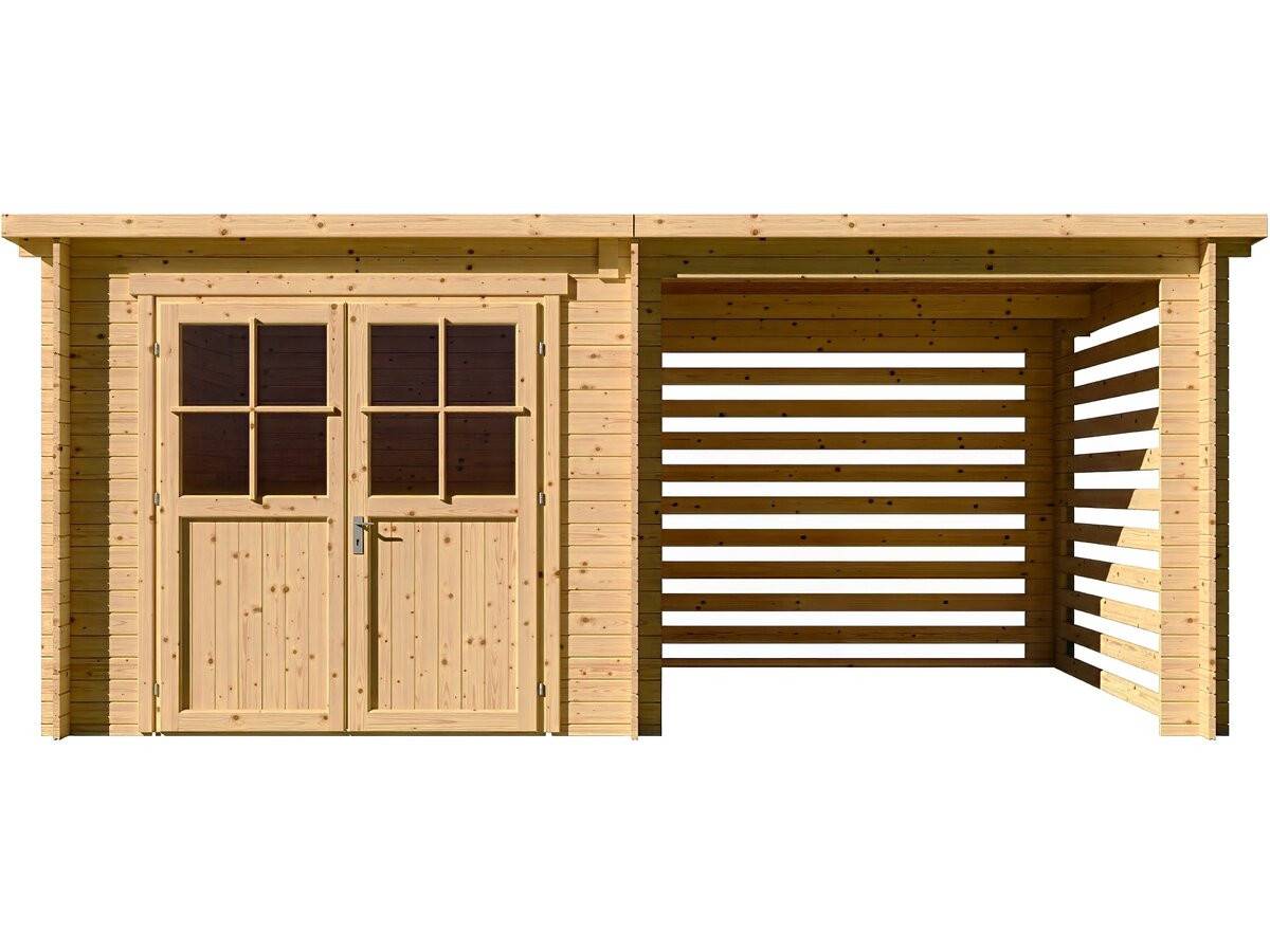 Abri De Jardin Bois Avec Appentis "aureval" - 11m² - 2.24 X 5.01 X 2.07 M - 28 Mm -habitat Et Jardin - Image 1