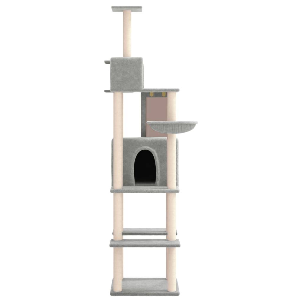 Vidaxl - Arbre à chat avec griffoirs en sisal Gris clair 201 cm vidaXL 171643 - Imagen 7