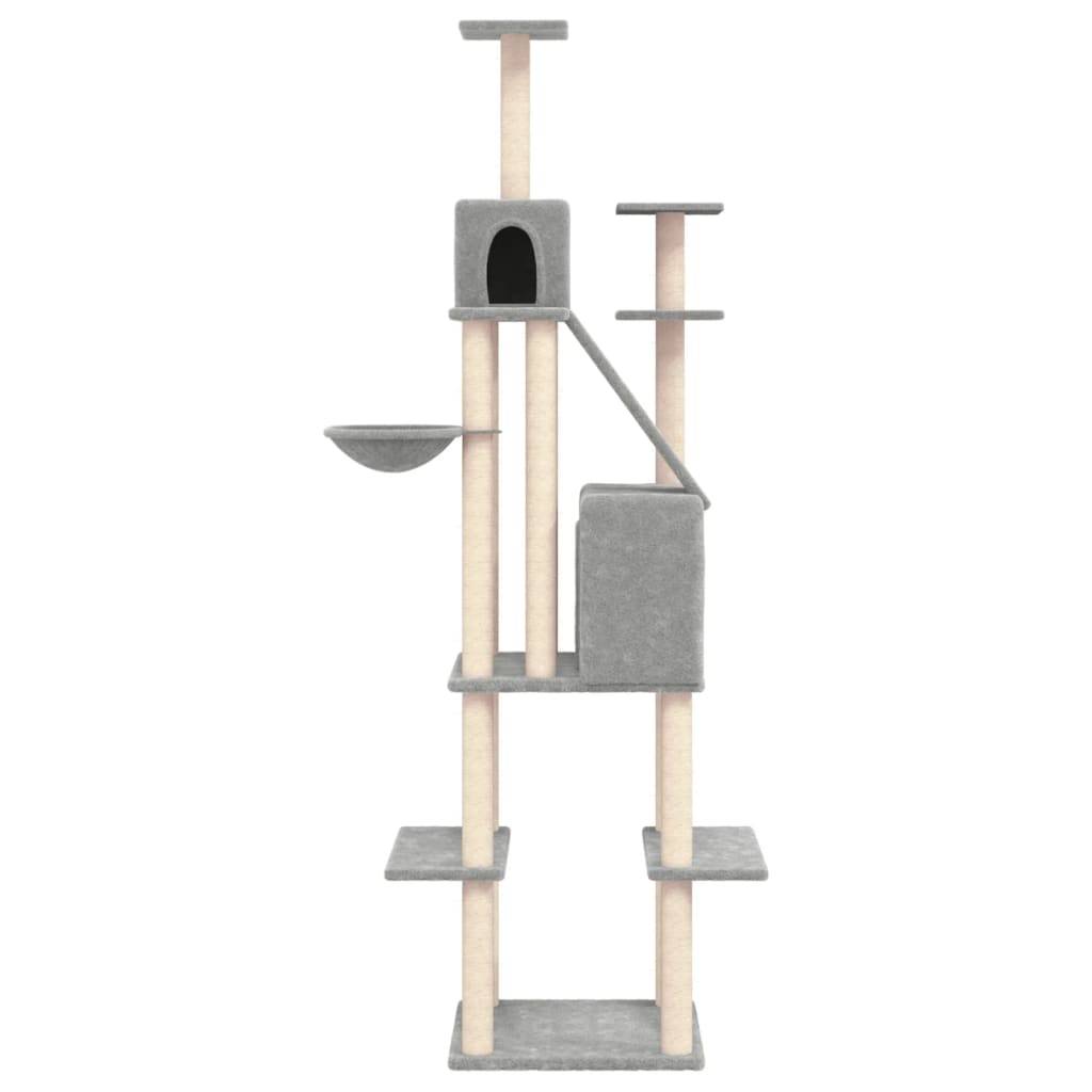 Vidaxl - Arbre à chat avec griffoirs en sisal Gris clair 201 cm vidaXL 171643 - Imagen 5