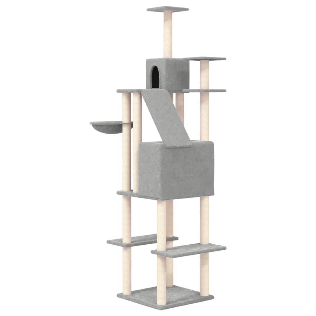 Vidaxl - Arbre à chat avec griffoirs en sisal Gris clair 201 cm vidaXL 171643 - Imagen 6