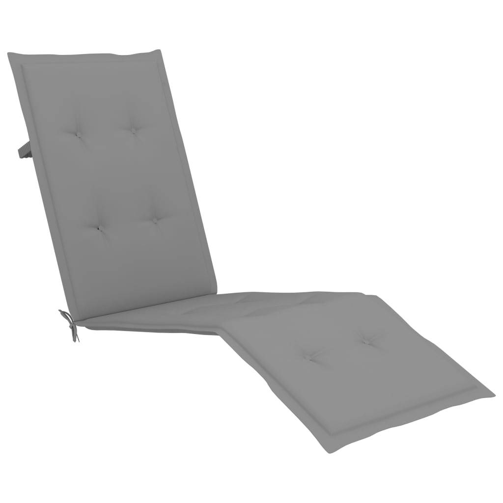 Helloshop26 - Transat chaise longue bain de soleil lit de jardin terrasse meuble d'extérieur avec repose-pied et coussin acacia solide - Imagen 6