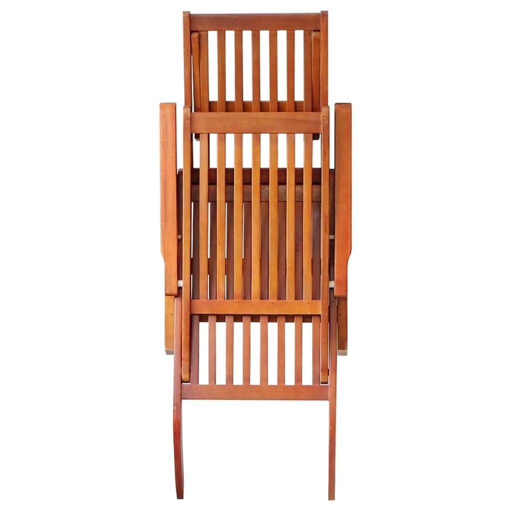 Helloshop26 - Transat chaise longue bain de soleil lit de jardin terrasse meuble d'extérieur avec repose-pied et coussin acacia solide - Imagen 4