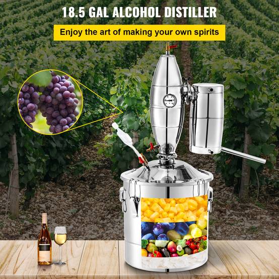 VEVOR Distillateur d'eau 70 L alambic inox, kit fermentoir 17,5 kg riz, pour boissons/sauce soja. - Image 2