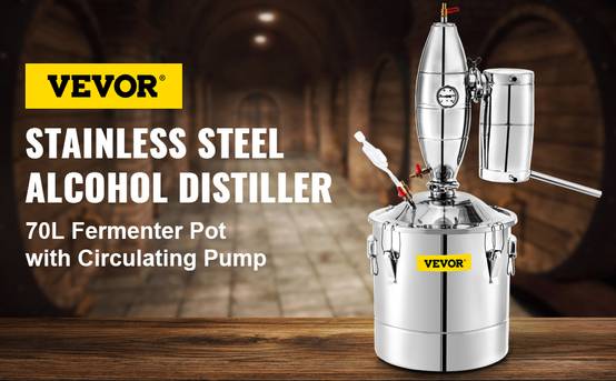 VEVOR Distillateur d'eau 70 L alambic inox, kit fermentoir 17,5 kg riz, pour boissons/sauce soja. - Image 9