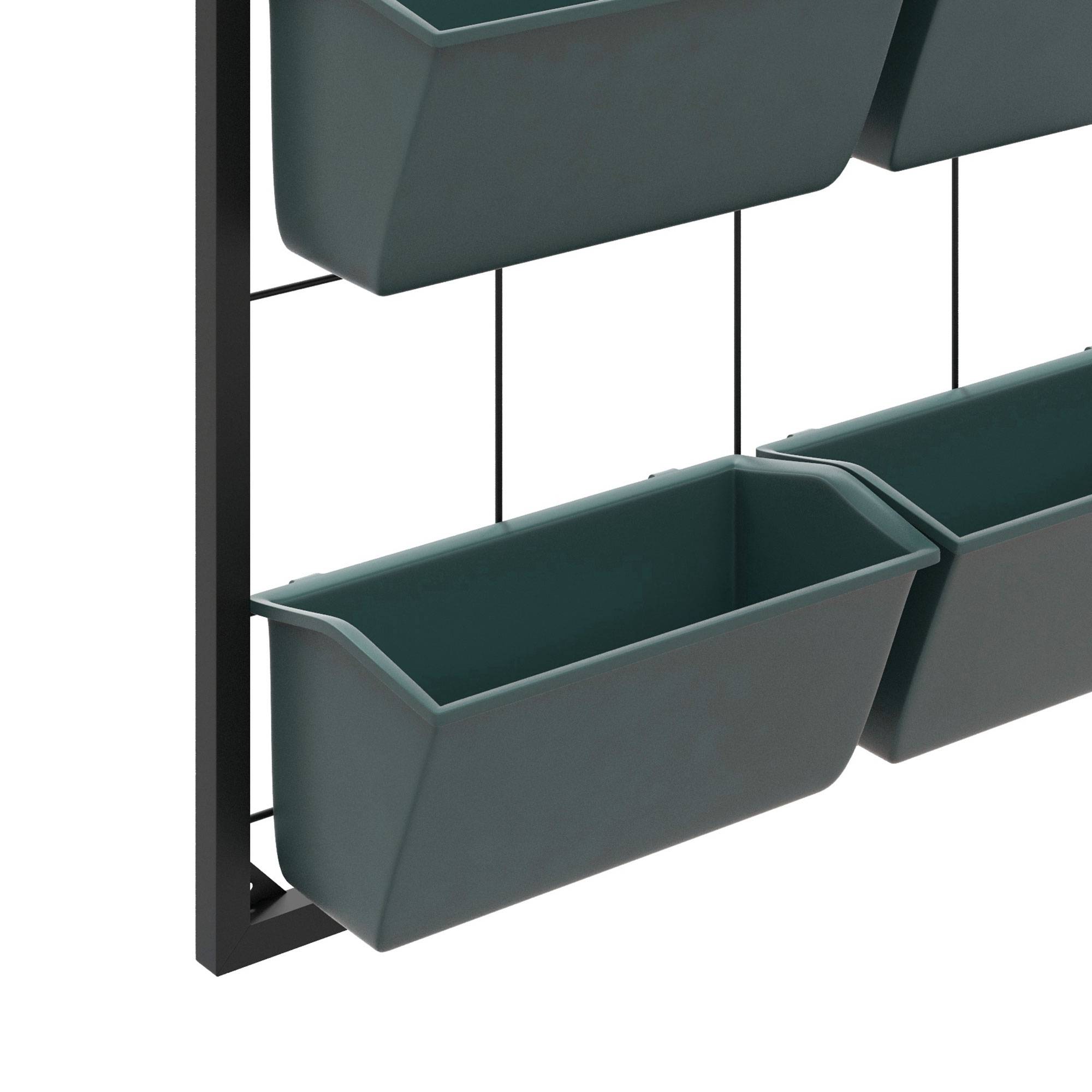 ComfortXL - Potager vertical 3 niveaux 6 pots acier plastique extérieur 52x14x66cm vert foncé - ComfortXL Outdoor Living - Image 10