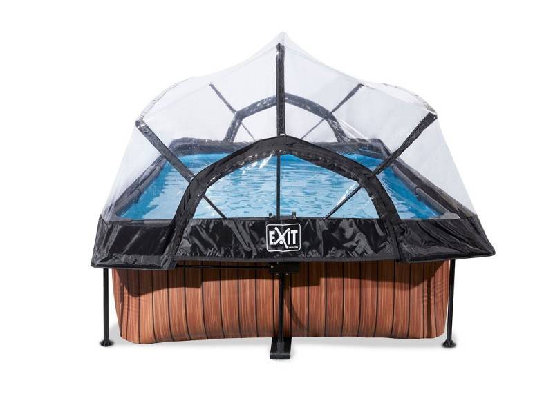 Exit Toys - Piscine tubulaire Wood rectangulaire 2,20 x 1,50 x 0,65 m avec dôme - Exit Toys - Imagen 4