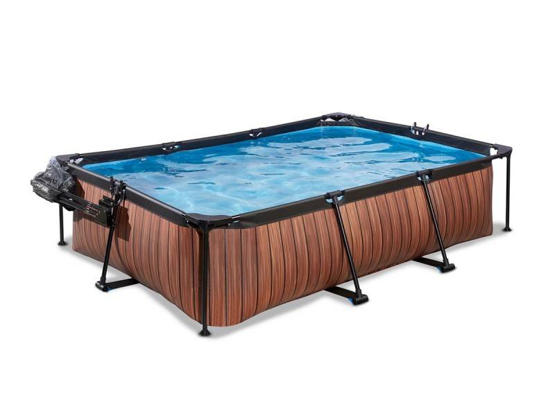 Exit Toys - Piscine tubulaire Wood rectangulaire 2,20 x 1,50 x 0,65 m avec dôme - Exit Toys - Imagen 6