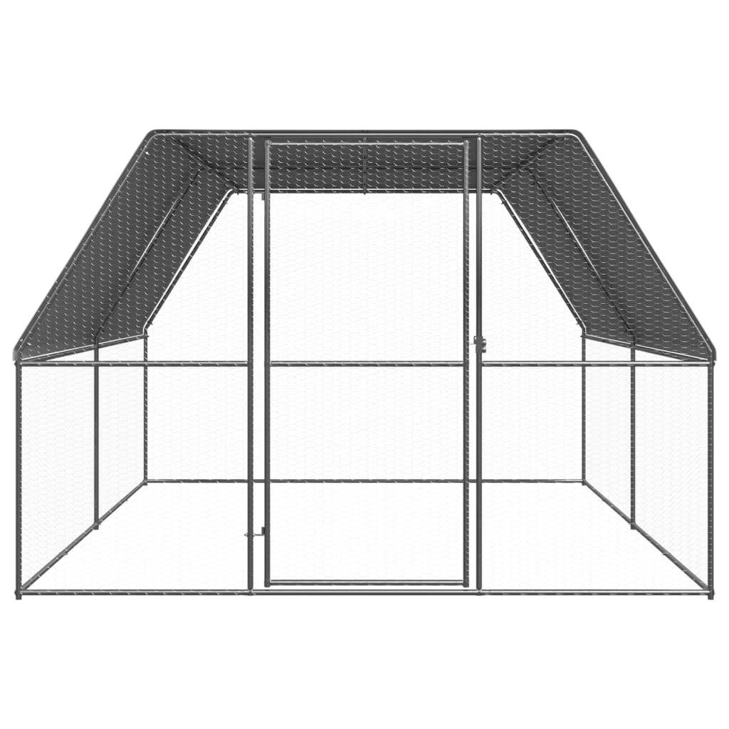 Enclos poulailler extérieur 3x4x2 m acier galvanisé avec bâche de toit – ComfortXL Outdoor Living - Image 2