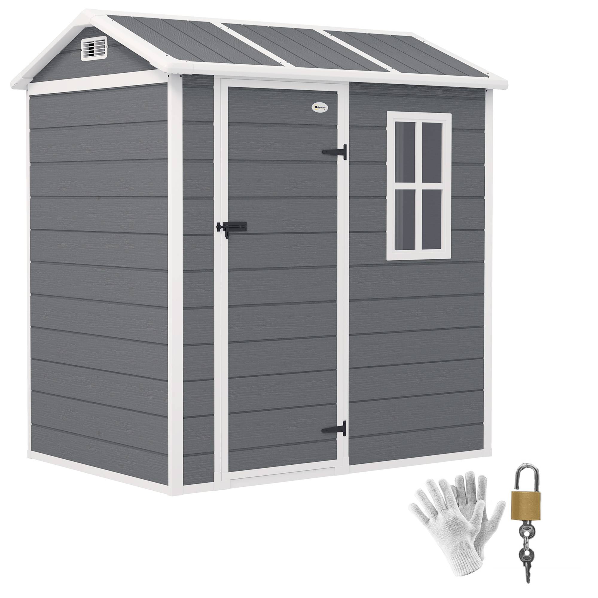 Abri de jardin polypropylène gris 186 x 130 x 199 cm - PANGIVO - Image 1