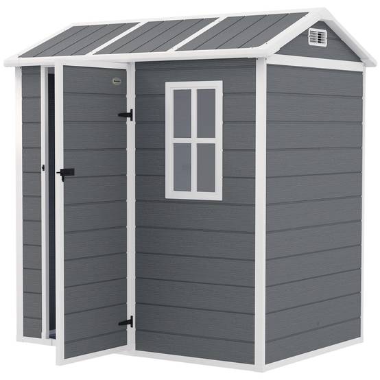 Abri de jardin polypropylène gris 186 x 130 x 199 cm - PANGIVO - Image 2