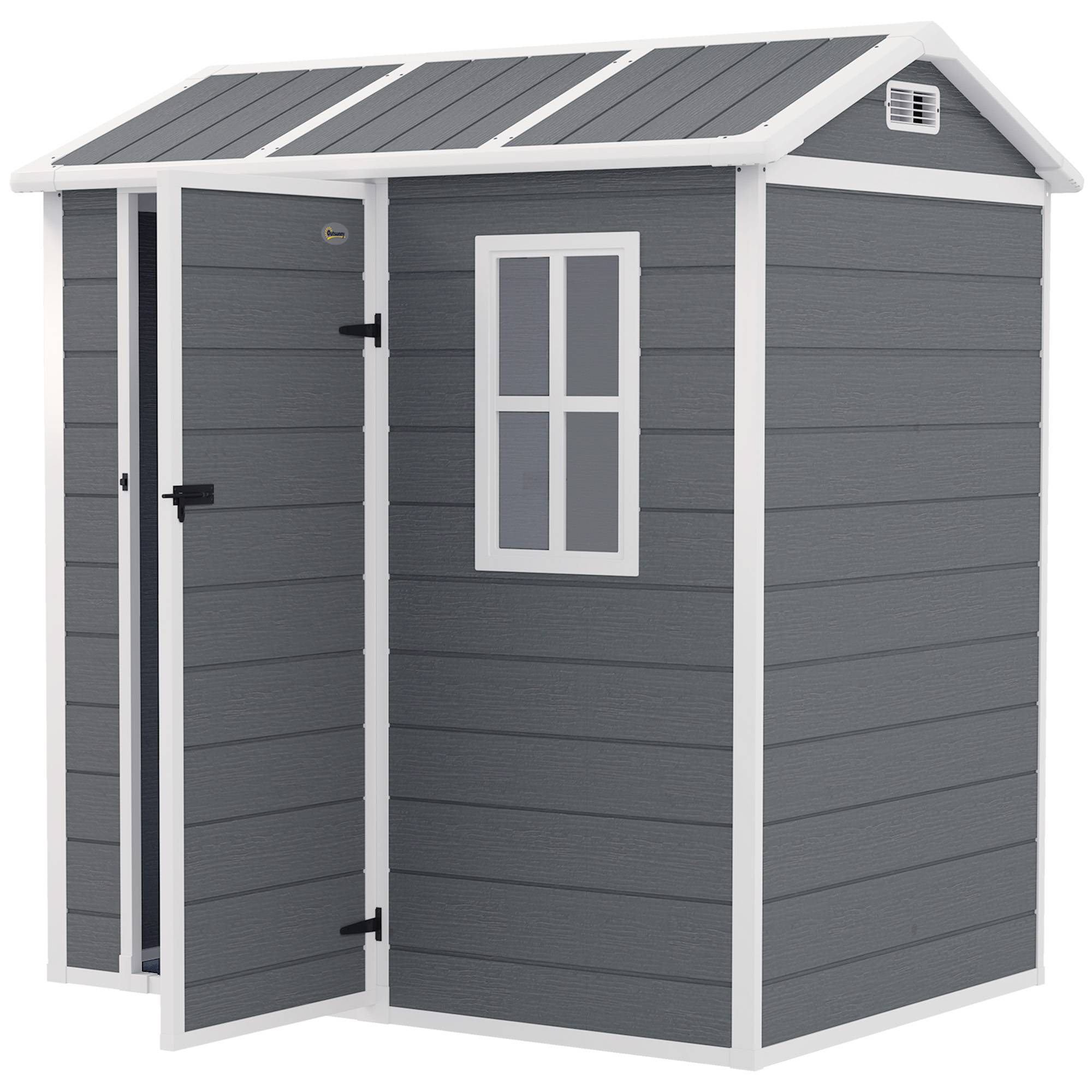 Abri de jardin polypropylène gris 186 x 130 x 199 cm - PANGIVO - Image 2