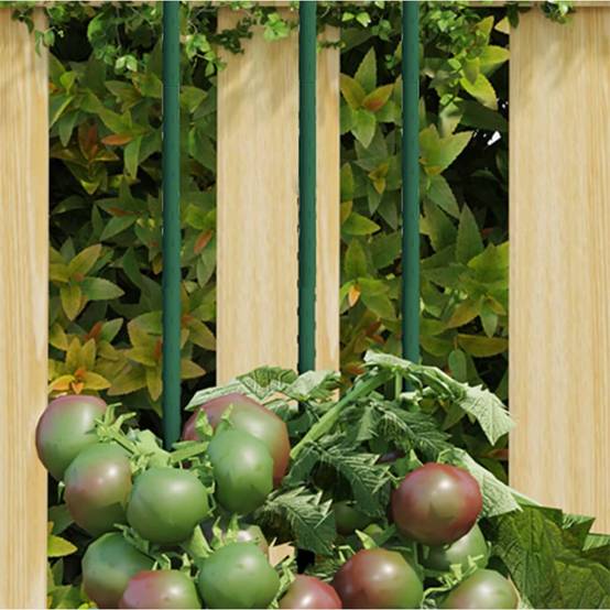 30 pcs Piquets de Fixation - Piquets de sol pour plantes de jardin vert 90 cm acier - Image 2