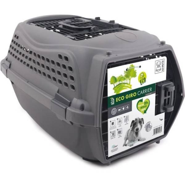Caisse de transport pour chat M.PETS ECO GIRO - Cage en plastique - Taille M - Gris - Image 3