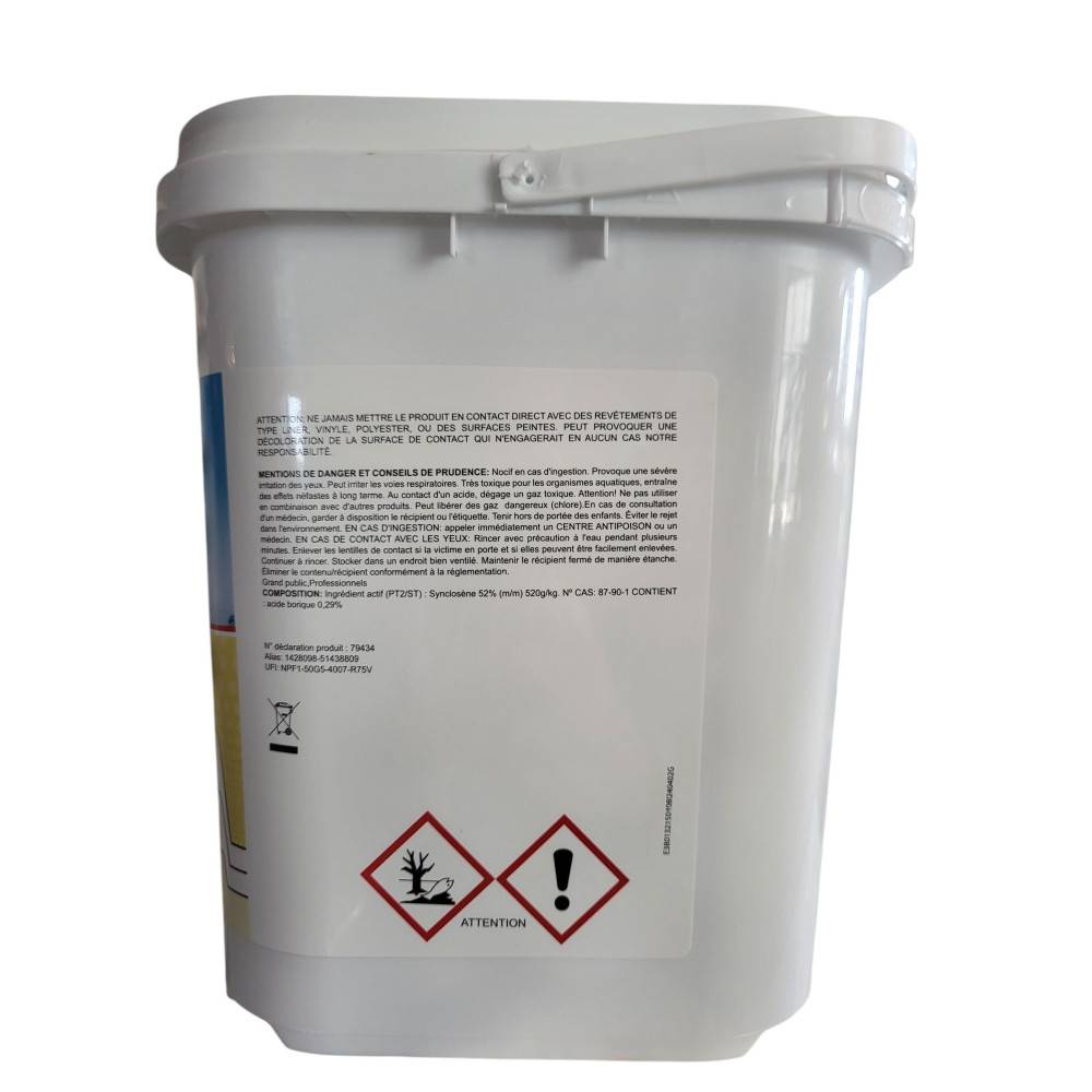 Pastilles chlore choc - 5 kg pastille 30 g - Imagen 3