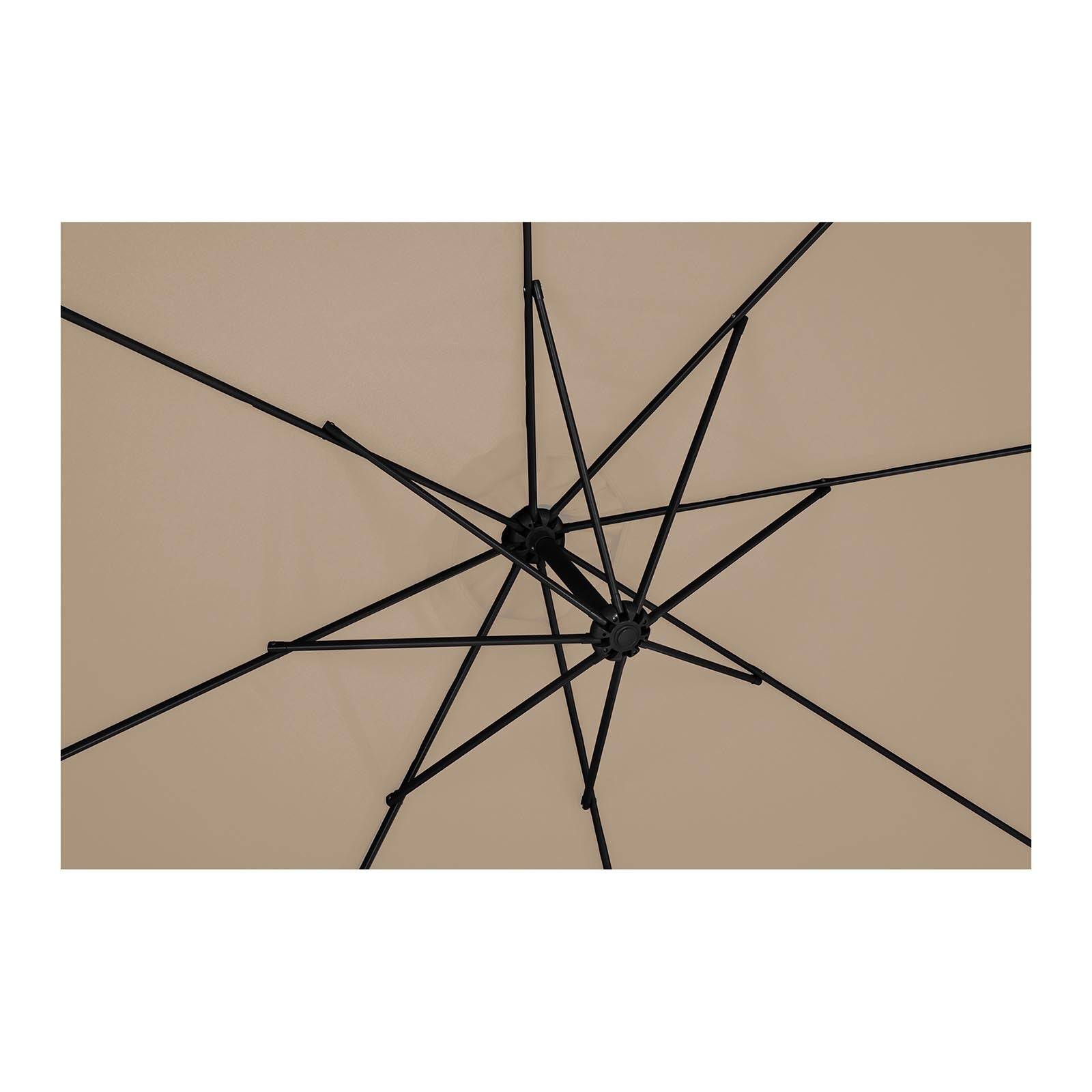 Helloshop26 - Parasol déporté - taupe - rond - diamètre 300 cm - inclinable - Imagen 4