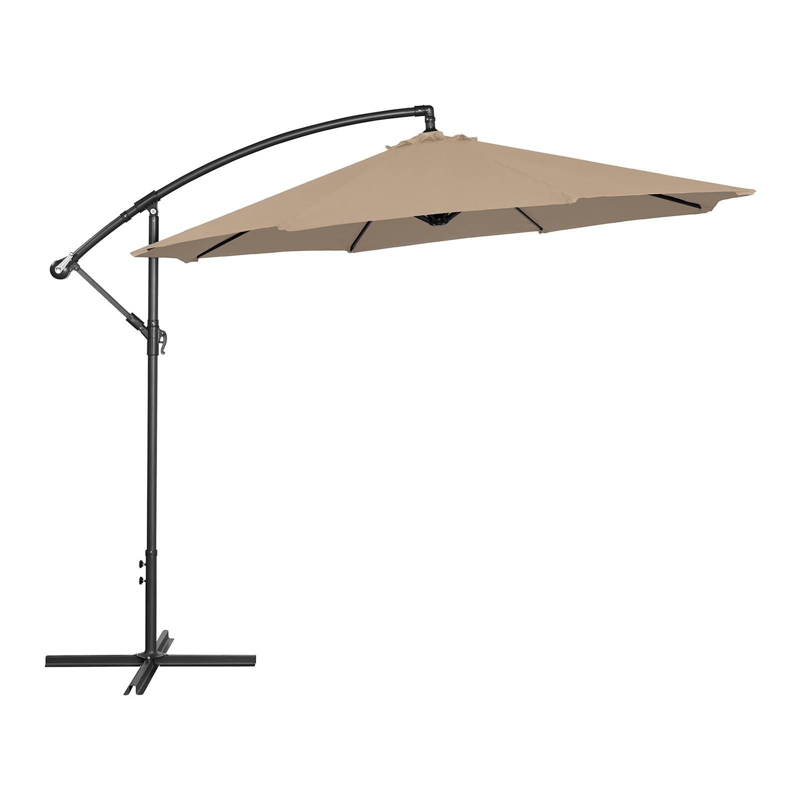 Helloshop26 - Parasol déporté - taupe - rond - diamètre 300 cm - inclinable - Imagen 2