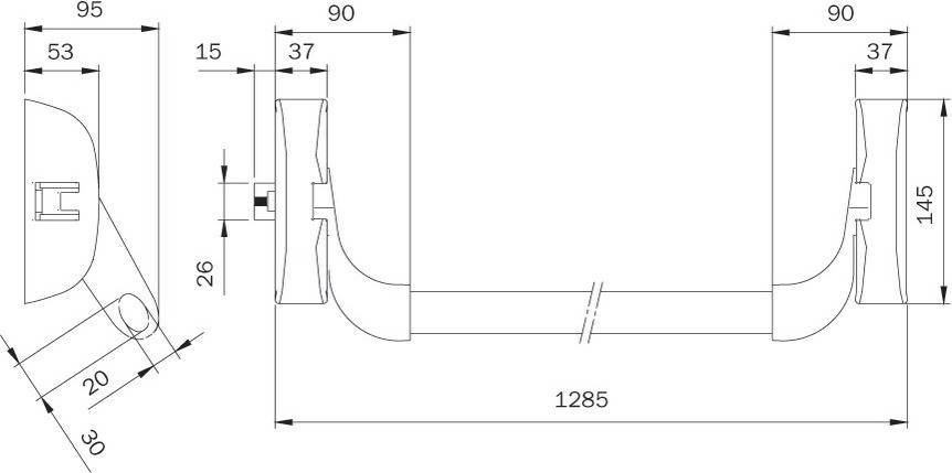 Iseo - Serrure anti panique CF IDEA 1 point à pêne lateral finition argent - ISEO - 9411113774A - Imagen 2