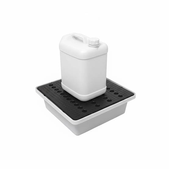Bac de rétention 30l empilable avec caillebotis - plast'up rotomoulage - Image 1