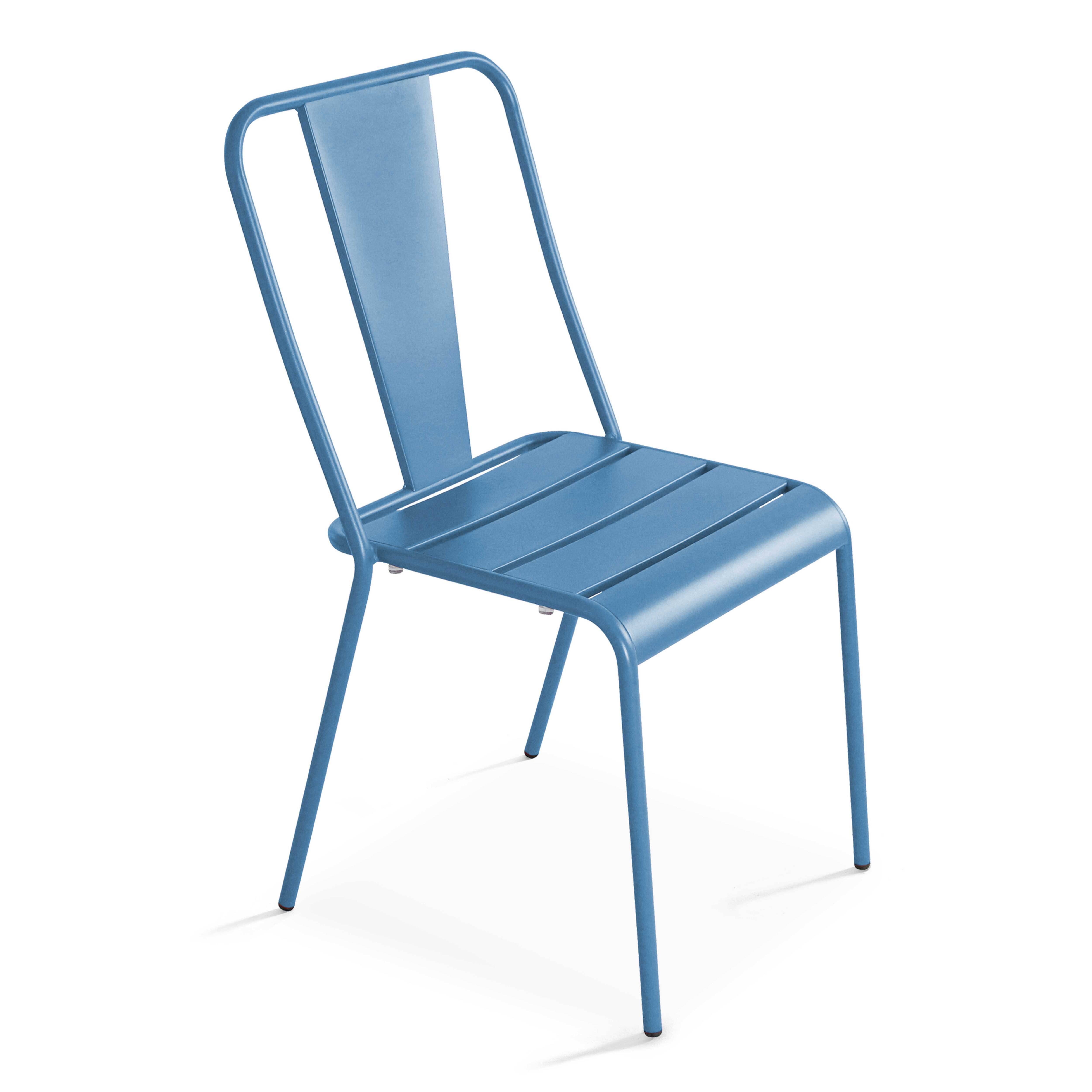 Oviala - Ensemble table ronde et 2 chaises de jardin bistrot en métal pacific Palavas - Oviala - Imagen 6