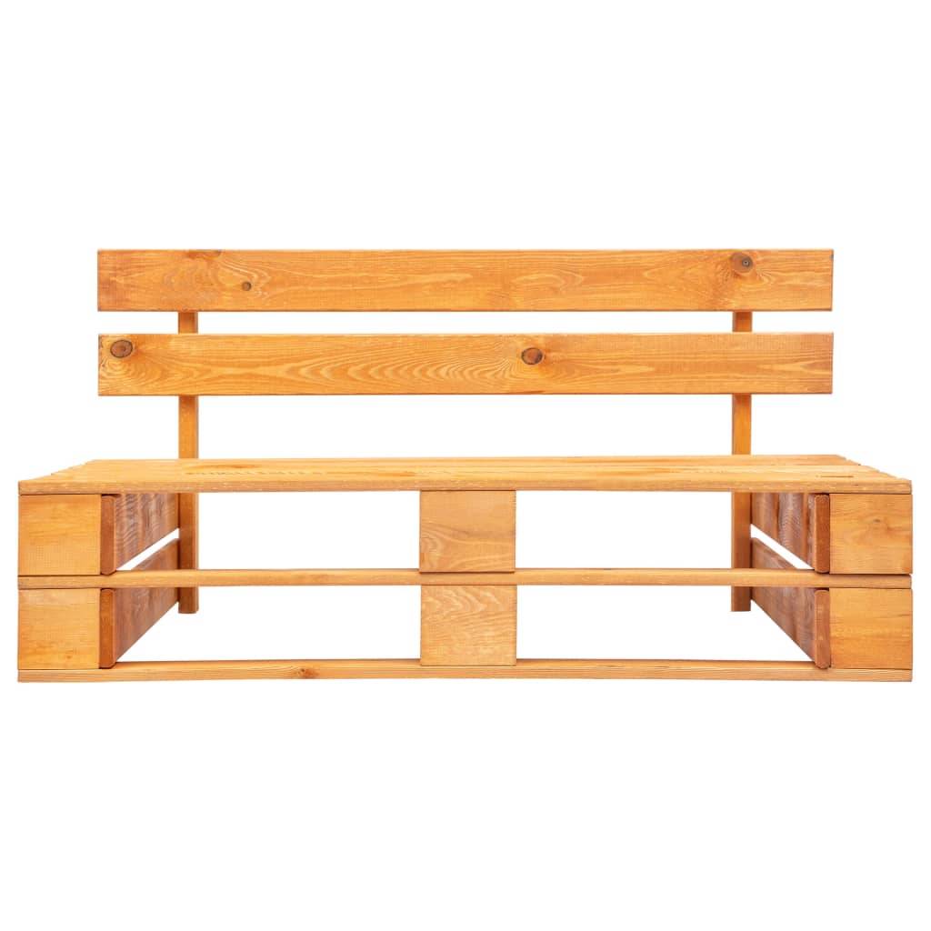 Helloshop26 - Banc de jardin meuble de patio d'extérieur terrasse palette de jardin 110 x 65 x 55 cm bois marron miel - Imagen 2